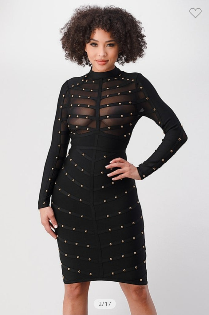 Studded Bodycon Dress – Pretty House Apparel